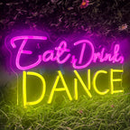 Eat, Drink, DANCE – LED-neonvalomainos (5 V USB)