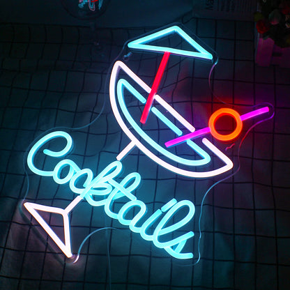 Cocktails 5V Mini USB LED Neon Sign - Budget Friendly