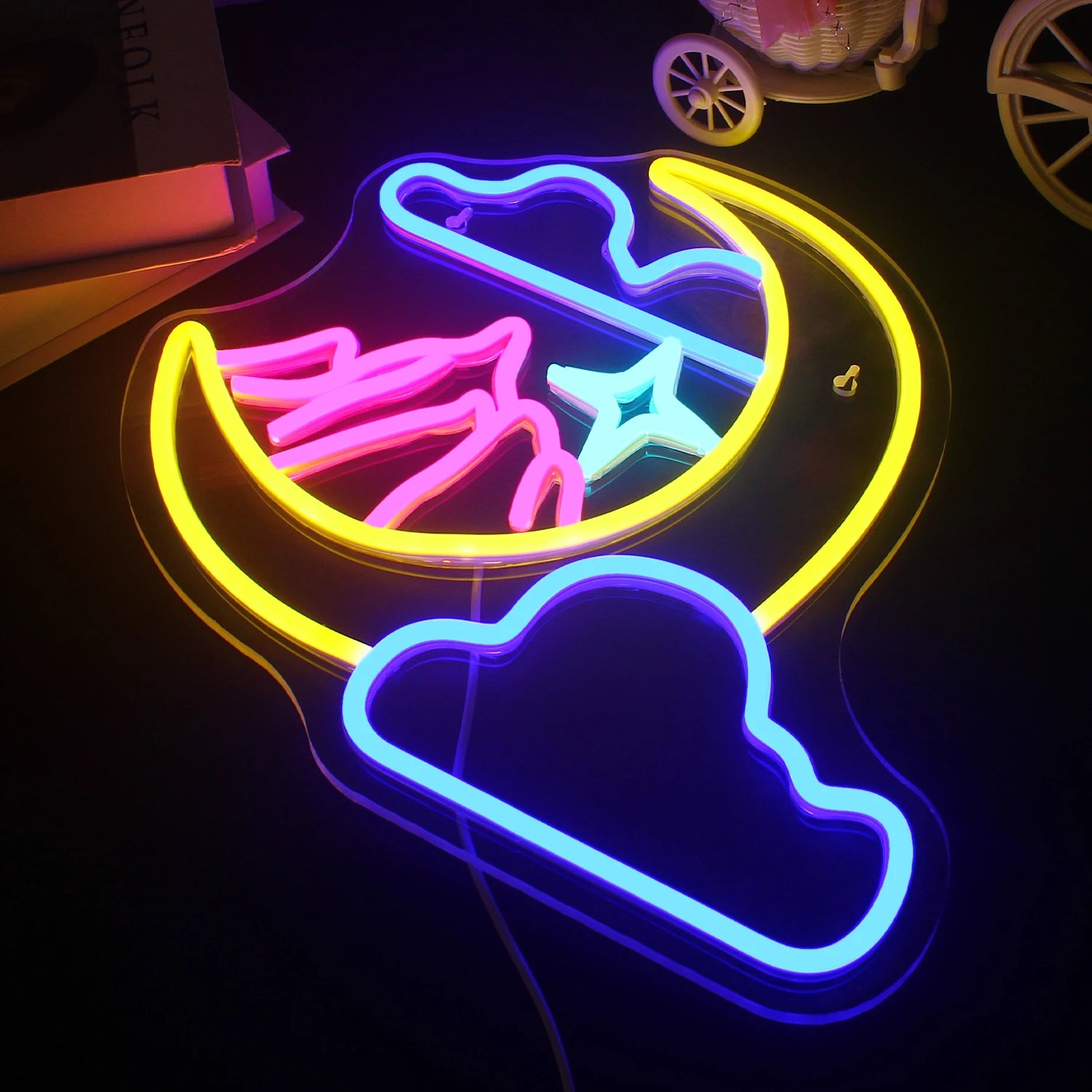 Moon Cloud 5V Mini USB LED Neon Sign - Budget Friendly