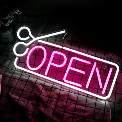 Hair Salon Open 5V Mini USB LED Neon Sign - Budget Friendly