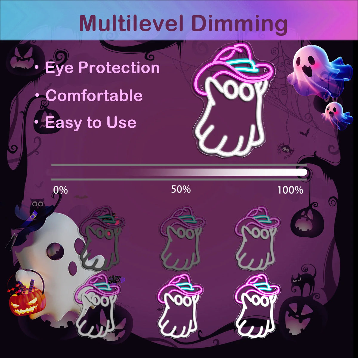 Cowboy Hat Ghost 5V Mini USB LED-valokyltti - Edullinen