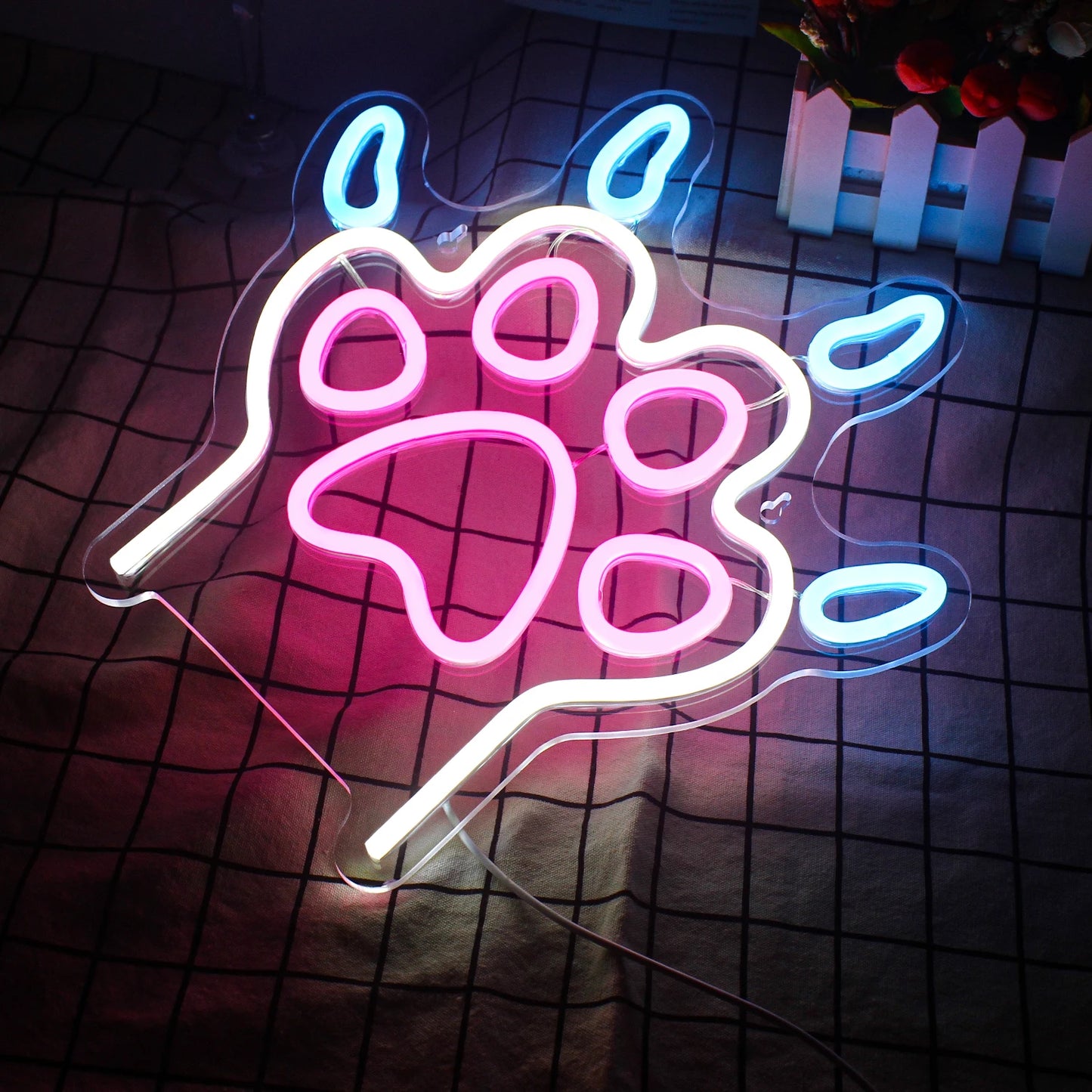 Dog Paw 5V Mini USB LED Neon Sign - Budget Friendly