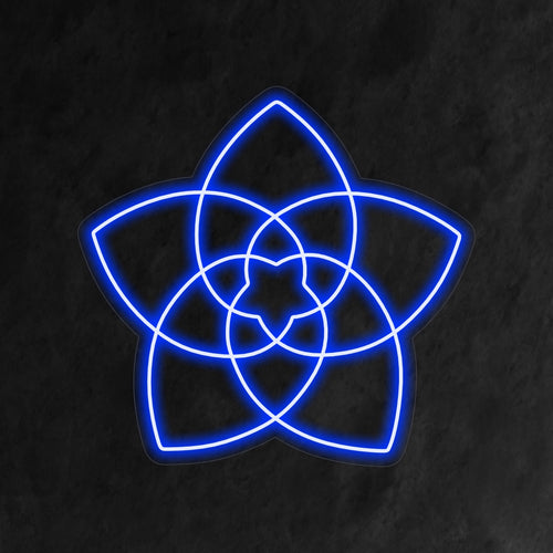 "Sacred Geometry Flower Neon Sign" is a spiritual and intricate addition to your interior. A neon light that combines sacred geometry and floral elements for a captivating design.