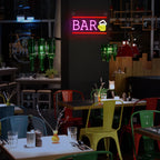 BAR – Oluttuoppi ja vaakasuora reunus – LED-neonvalomainos (5 V USB)