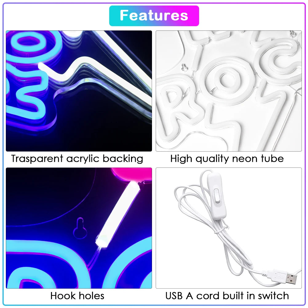 Let's Rock – LED-neonkyltti (5 V USB)
