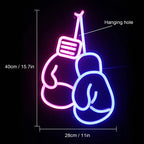 Nyrkkeilyhanskat – LED-neonkyltti (5 V USB)