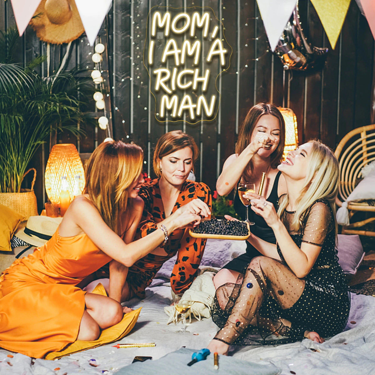 Mom I Am A Rich Man – LED-neonskylt (5 V USB)