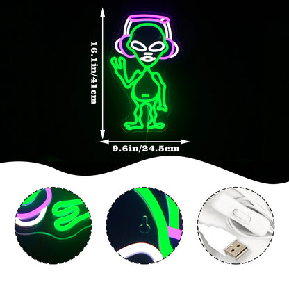 Alien Music 5V Mini USB  LED Neon Sign - Budget Friendly