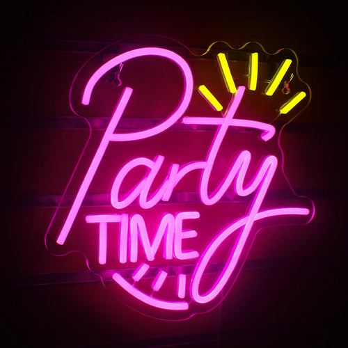 Party TIME – Valonsäteet – LED-neonkyltti (5 V USB)