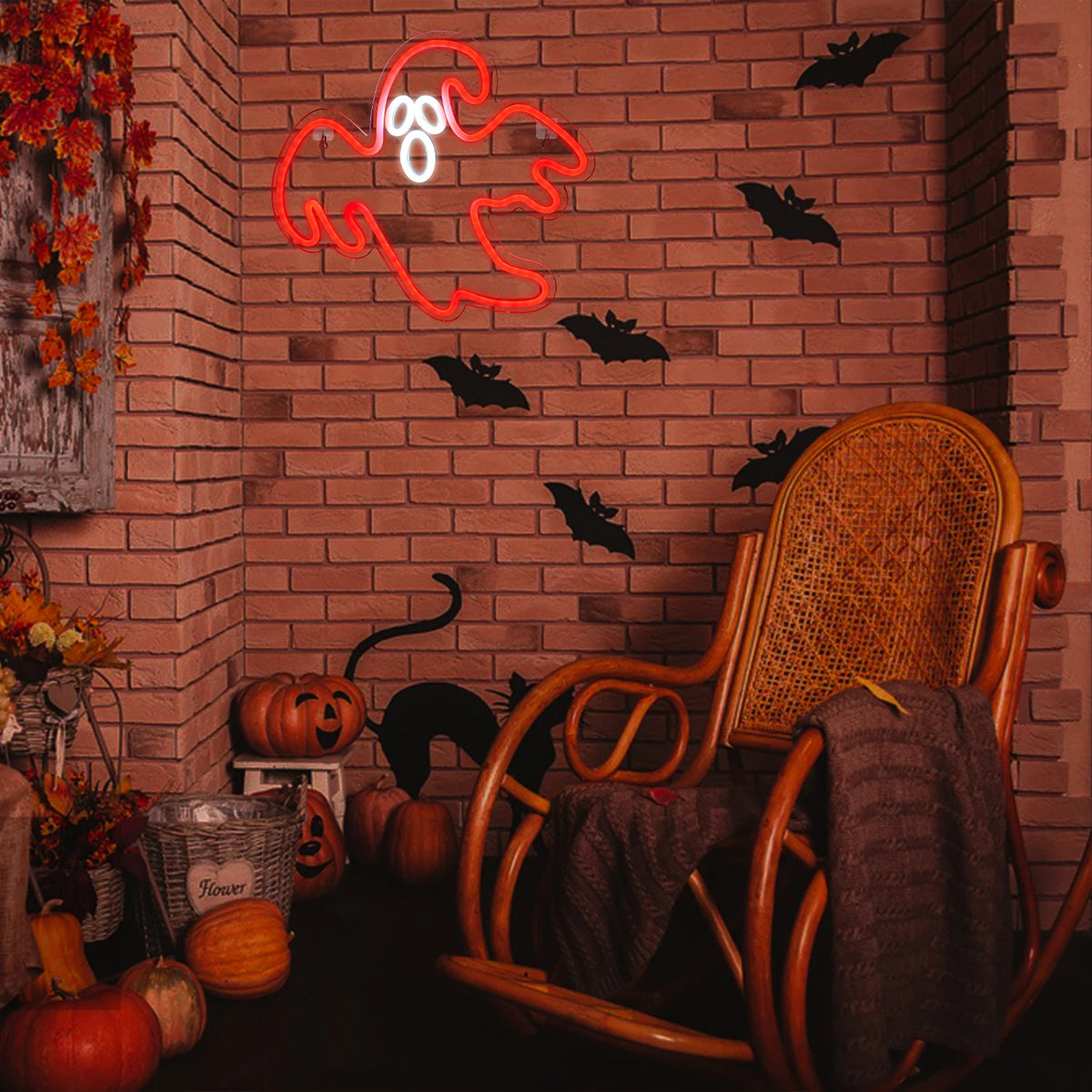 Halloween-aihe – LED-neonkyltti (5 V USB)