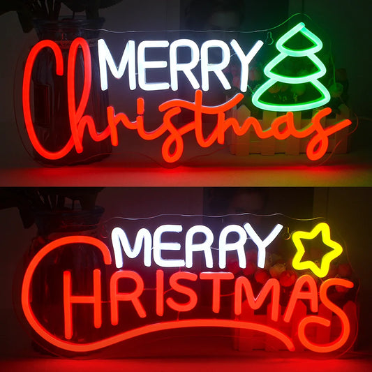 Merry Christmas 5V Mini USB  LED Neon Sign - Budget-Friendly