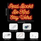 Read Books Be Kind Stay Weird – LED-neonkyltti (5 V USB)