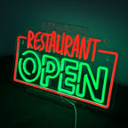 Restaurant OPEN – LED-neonvalomainos (5 V USB)
