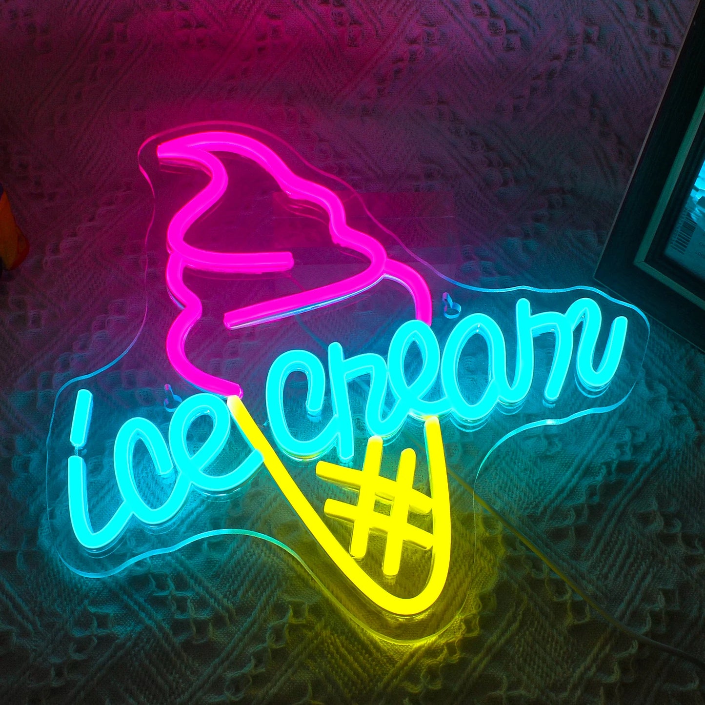 Ice Cream 5V Mini USB LED Neon Sign - Budget Friendly