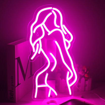 Sexy Lady Body 5V Mini USB LED Neon Sign - Budget Friendly