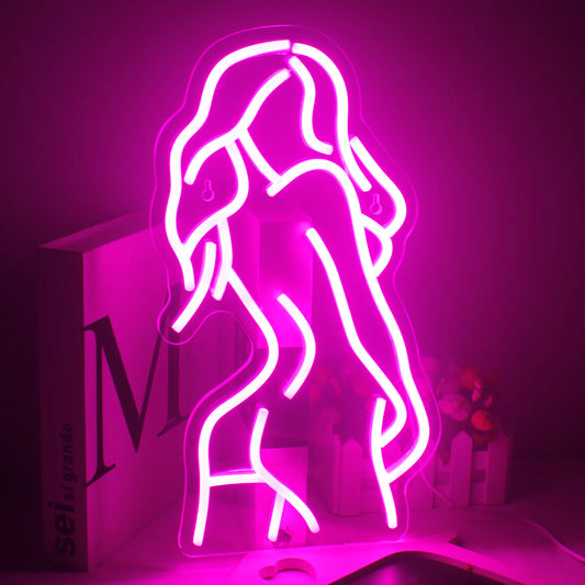 Sexy Lady Body 5V Mini USB LED Neon Sign - Budget Friendly