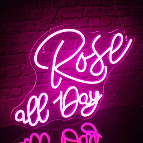 Rose all Day – LED-neonvalomainos (5 V USB)