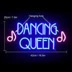 DANCING QUEEN – Nuotit – LED-neonkyltti (5 V USB)