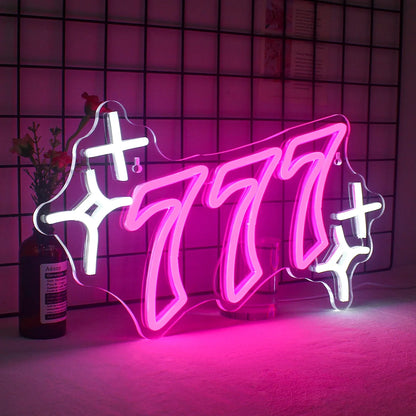 Lucky Number 777 5V Mini USB LED Neon Sign - Budget Friendly