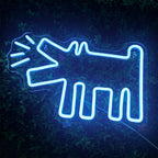 Haukkuvan koiran ääriviiva – LED-neonkyltti (5 V USB)