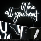 Wine all you want 5V USB LED Neon Sign - Budget Friendly