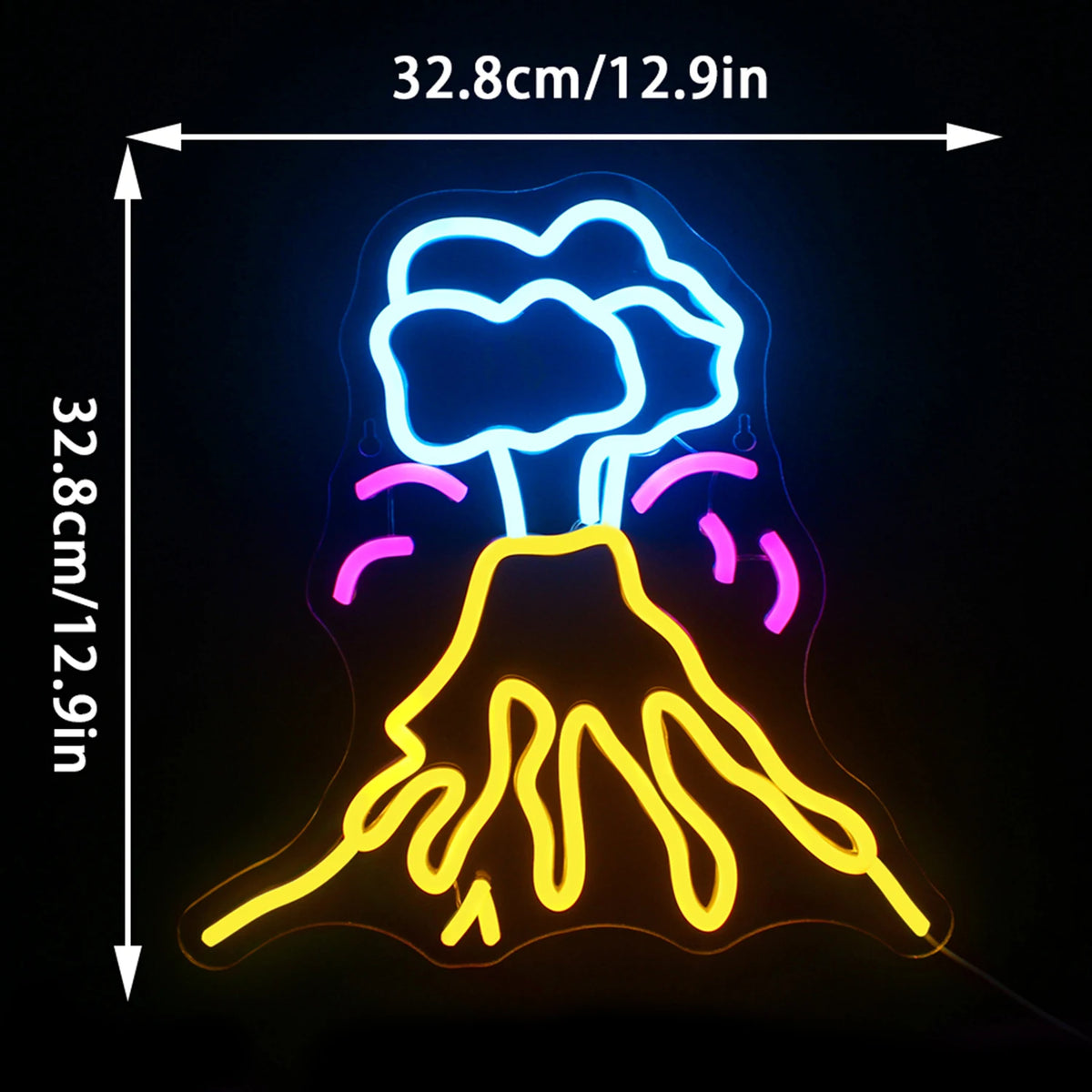 Tulivuori – LED-neonkyltti (5 V USB)