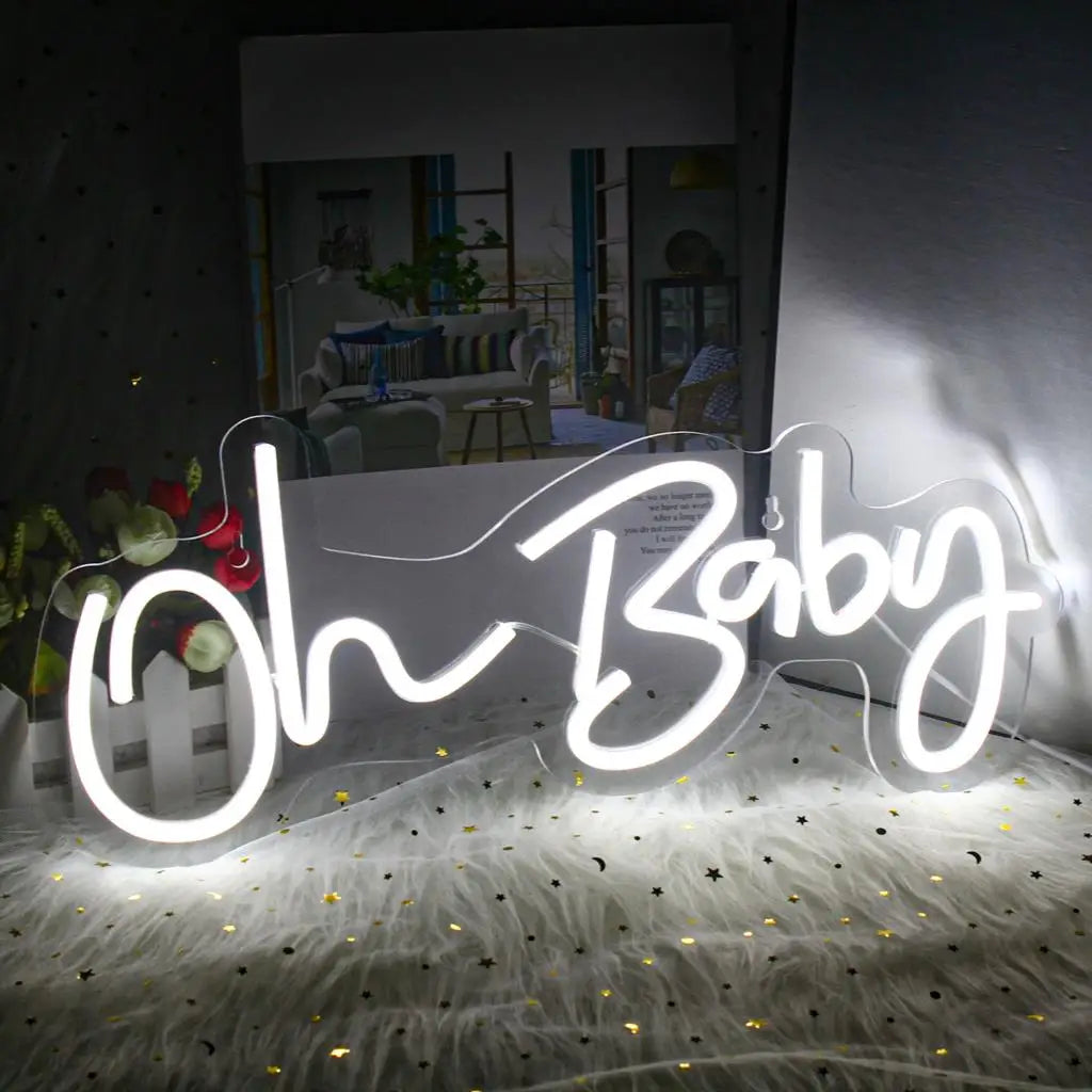 Oh Baby 5V Mini USB LED Neon Sign - Budget Friendly