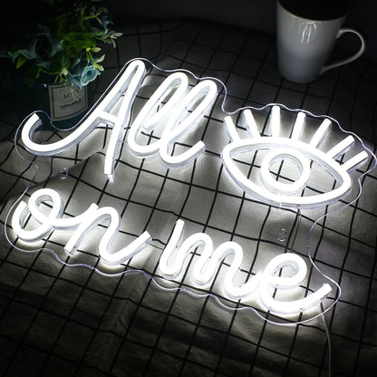 All Eyes on Me 5V Mini USB LED Neon Sign - Budget Friendly