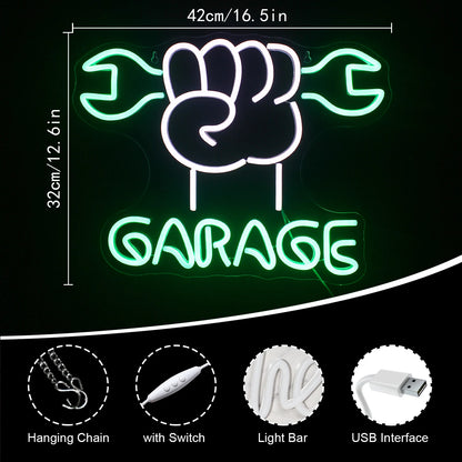 Garage 5V Mini USB LED Neon Sign - Budget Friendly