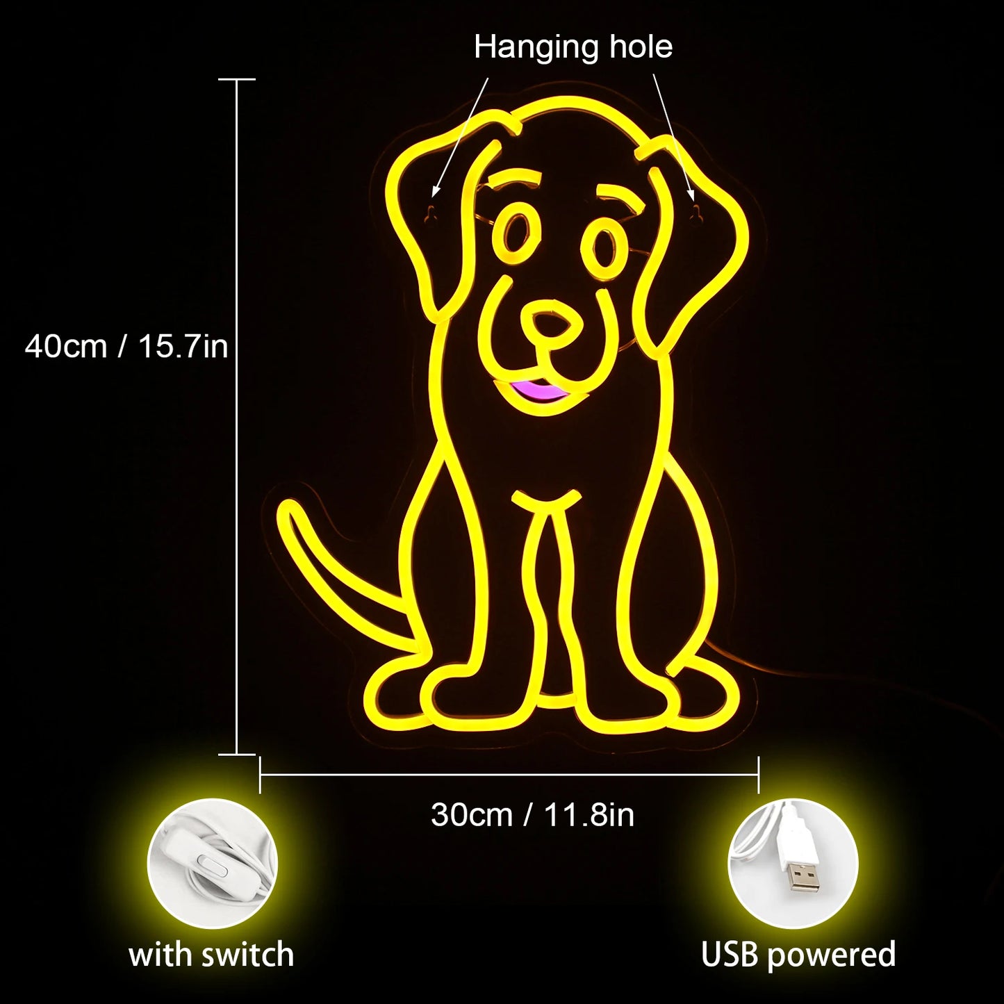 Dog Neon Signs 5V Mini USB LED Neon Sign - Budget Friendly