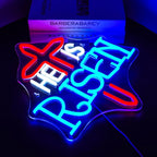 HE IS RISEN – Kors – LED-neonskylt (5 V USB)