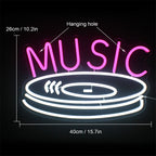 MUSIC – Vinylskiva – LED-neonskylt (5 V USB)