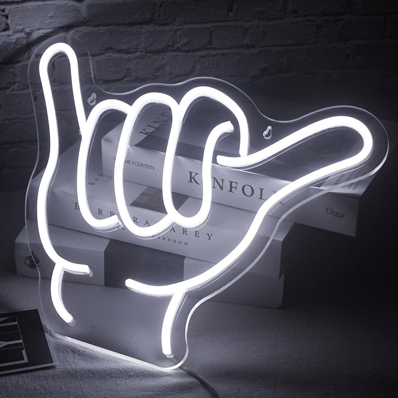 Gesture Encourage Praise 5V Mini USB LED Neon Sign - Budget Friendly