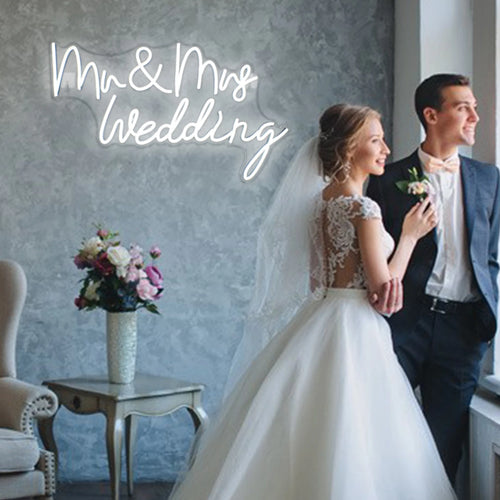 Mr&Mrs Wedding – LED-neonskylt (5 V USB)
