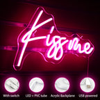 Kiss Me – LED-neonkyltti (5 V USB)