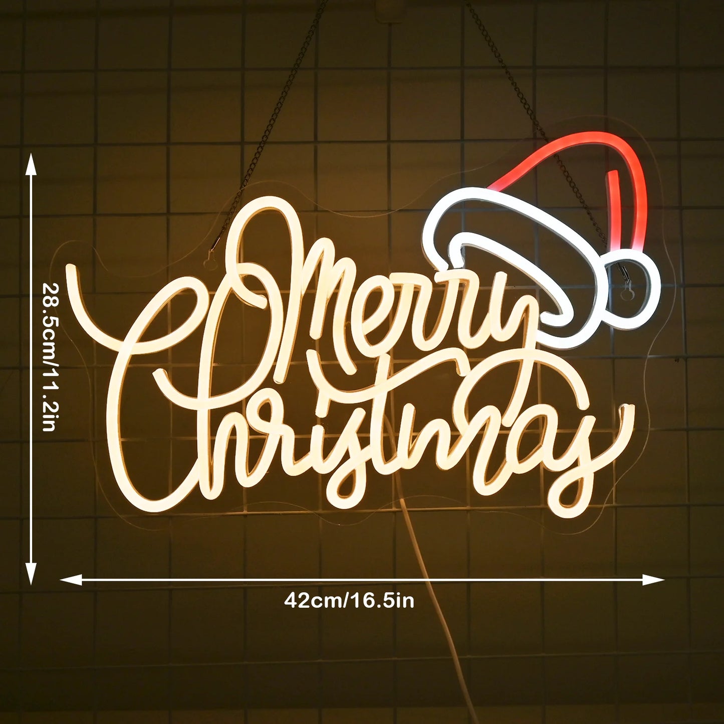 Warm Merry Christmas 5V Mini USB LED Neon Sign - Budget Friendly