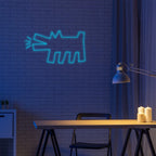Haukkuvan koiran ääriviiva – LED-neonkyltti (5 V USB)