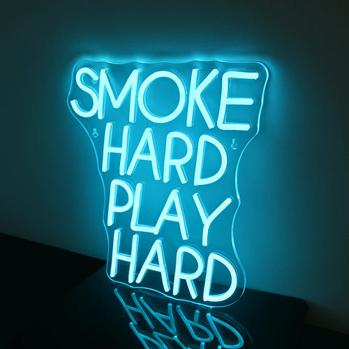 Smoke Hard Play Hard – LED-neonskylt (5 V USB)