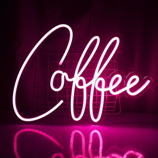 Pink Coffee 5V Mini USB LED Neon Sign - Budget Friendly