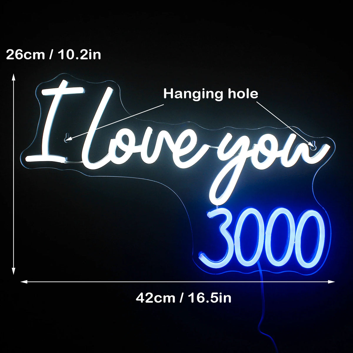 I Love You 3000 5V USB LED Neon Sign - Budget Friendly