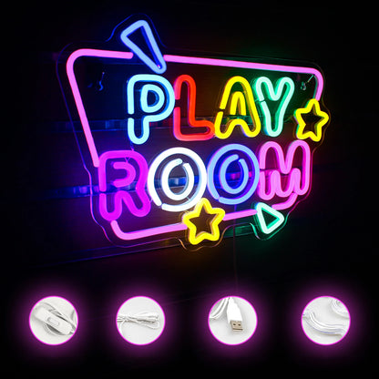 Play Room 5V Mini USB LED Neon Sign - Budget Friendly