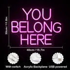 You Belong Here – LED-neonkyltti (5 V USB)