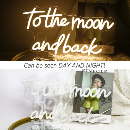 To The Moon And Back 5V Mini USB  LED Neon Sign - Budget Friendly