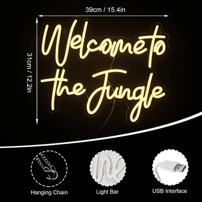 Welcome to the Jungle 5V USB LED Neon Sign - Budget Friendly