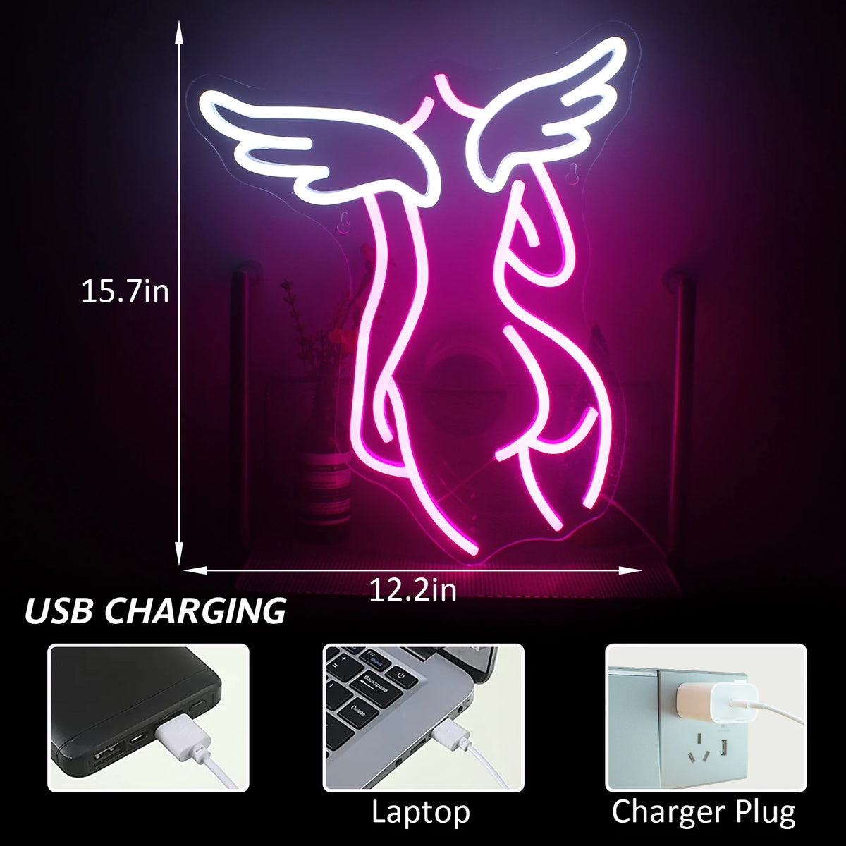 Angel 5V USB LED Neon Kyltti - Budjettiystävällinen
