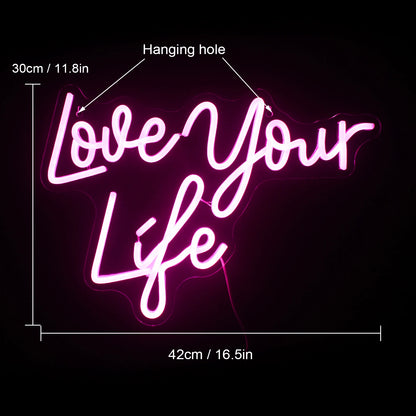 Love Your Life 5V Mini USB LED Neon Sign - Budget Friendly