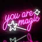 you are magic – Trollstav och stjärnor – LED-neonskylt (5 V USB)