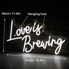 Love Is Brewing 5V USB LED Neon Sign - Budget Friendly