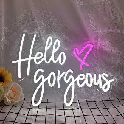 Hello Gorgeous 5V Mini USB LED Neon Sign - Budget Friendly