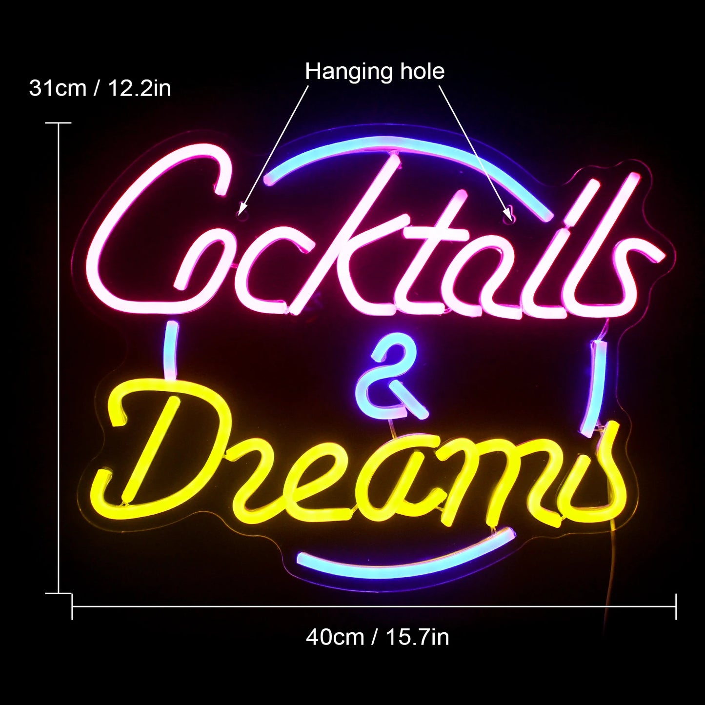 Cocktails Dreams 5V Mini USB LED Neon Sign - Budget Friendly